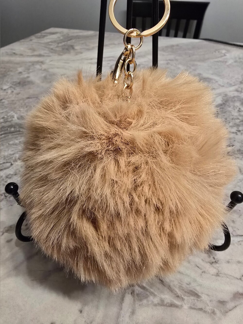 Faux Fur Pom Keychain - Choice Of 1 - Picture 3 of 6